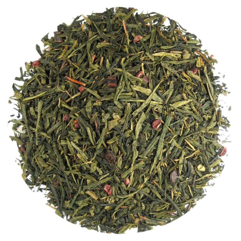 Grün-aromatisierter-Tee-Sahne - Rhabarber